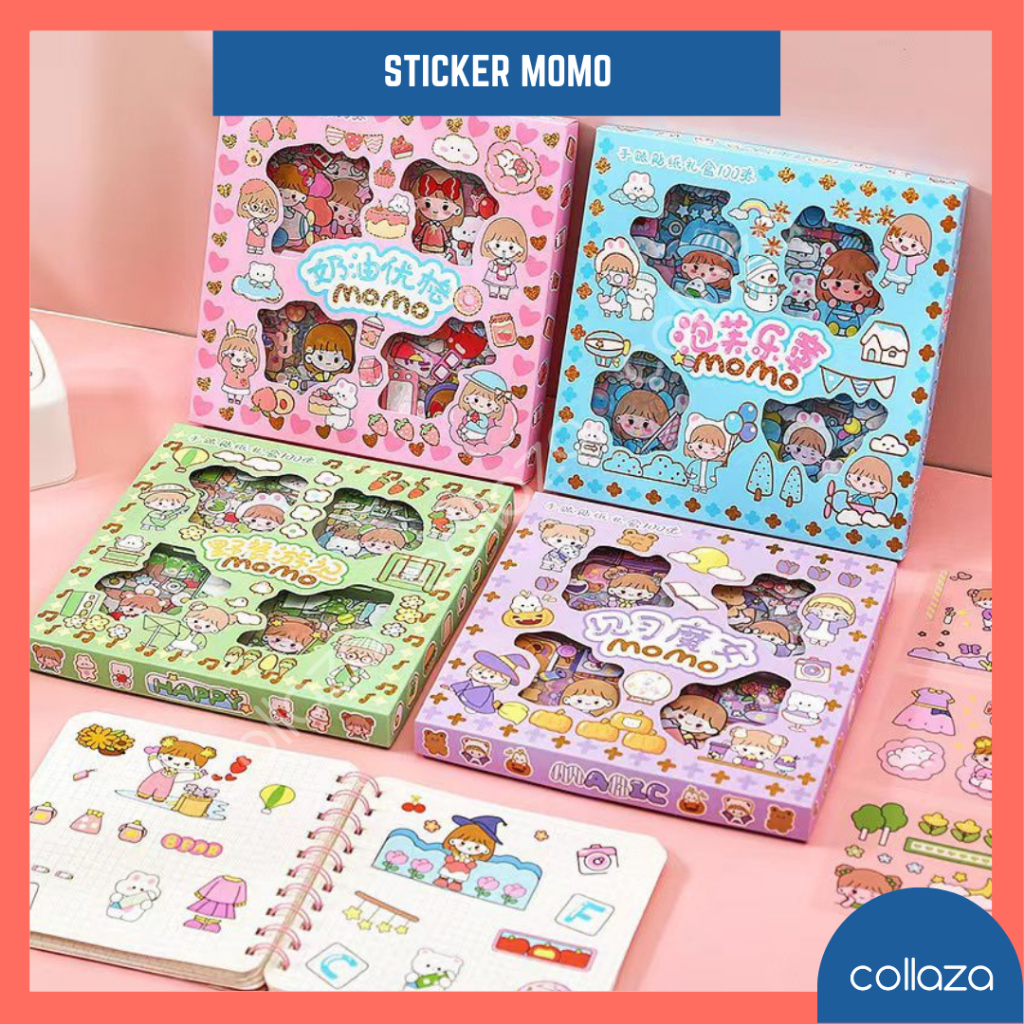 

Stiker 2D anti air / Momo sticker estetik 100pcs / stiker serbaguna / DIY stiker hand book / scrap book / sticker aestethic / Stiker viral