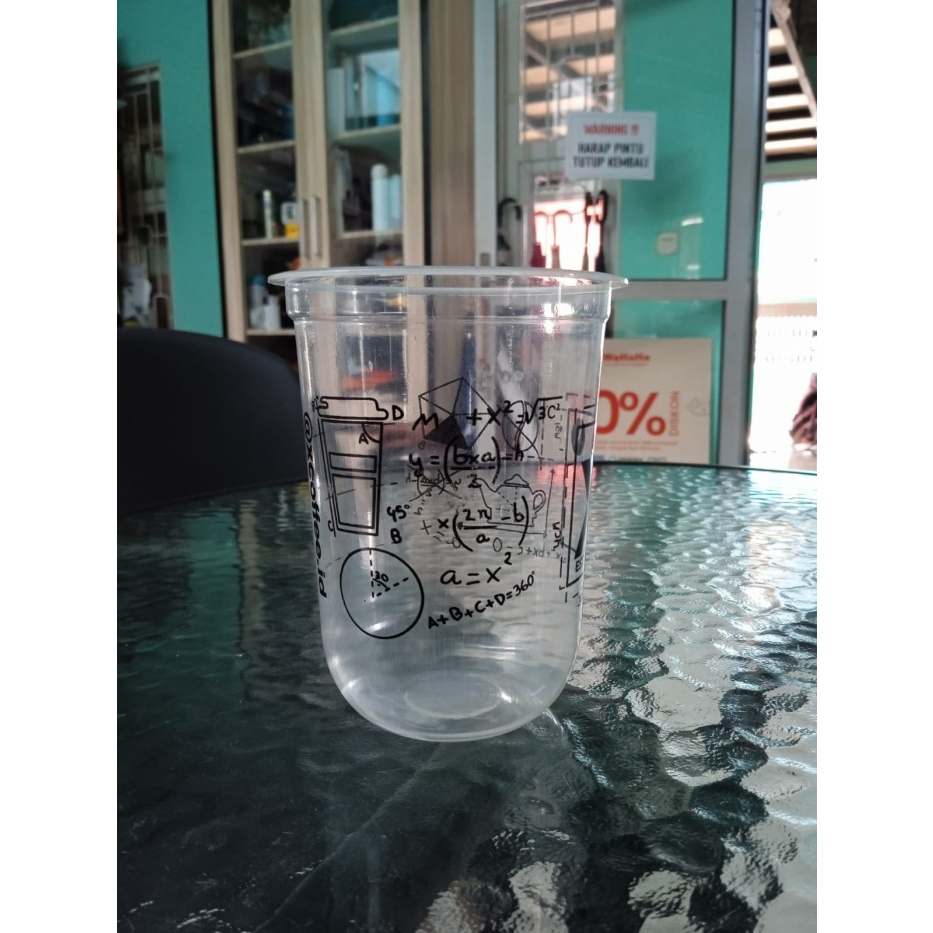 Sablon Cup Plastik Gelas Minuman Boba Thai Tea Juss Kopi  ukuran 18 Oz Oval 1000 pcs