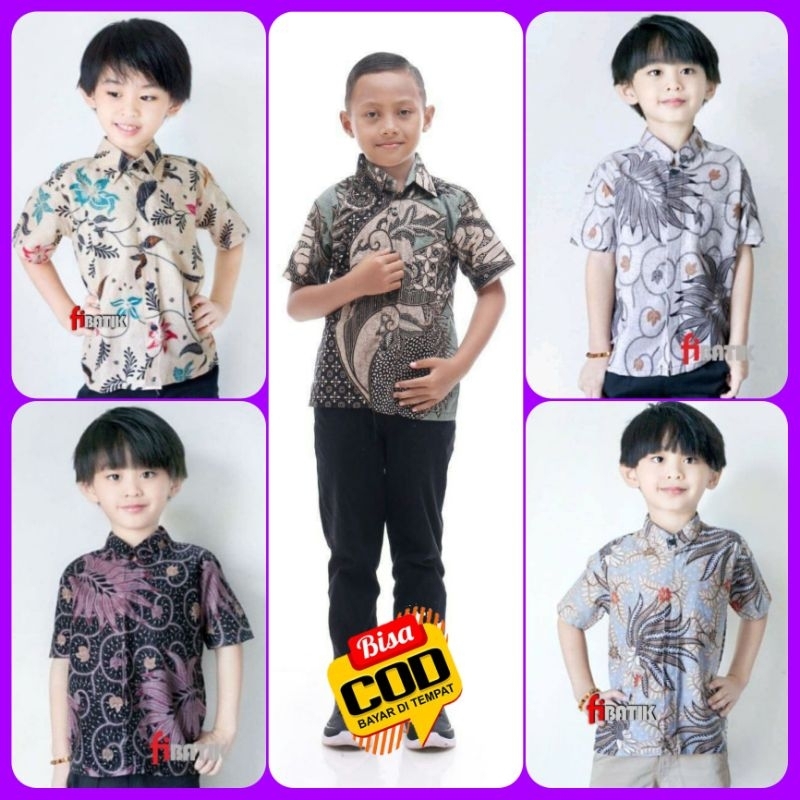 kemeja batik anak cowok 2 sampai 10 tahun murah berkualitas