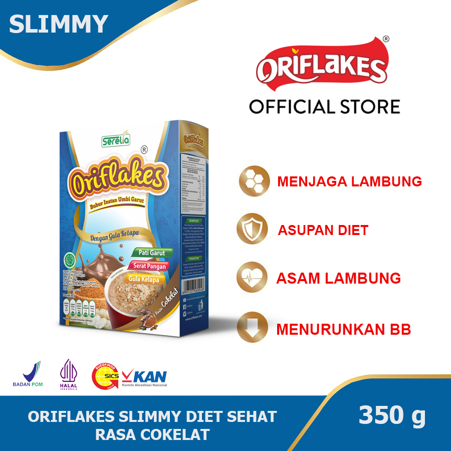 

Oriflakes sereal umbi garut slimmy diet solusi maag asam lambung 350 gram-coklat