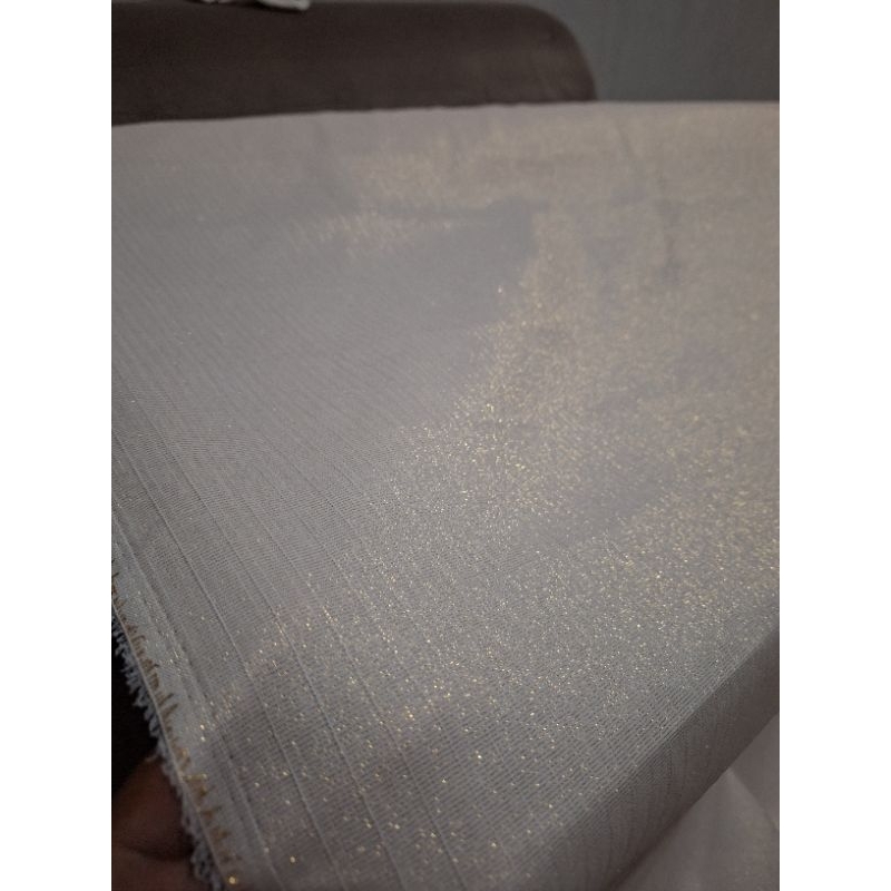 Kain Bahan tweed denim  metalik High Quality ( Harga per 50cm )