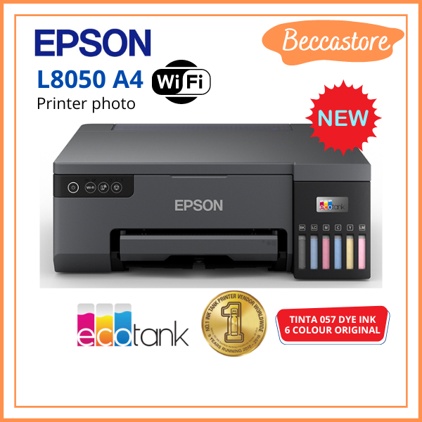 Printer Epson Ecotank L8050 (Pengganti L805) Printer Photo A4 6 Warna Epson L8050 WiFi Pencetak PVC/