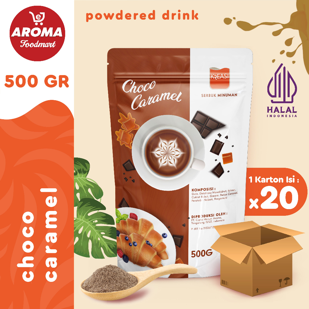 

1 Karton Kreasi Bubuk Choco Caramel Powder Serbuk Coklat Karamel 500gr