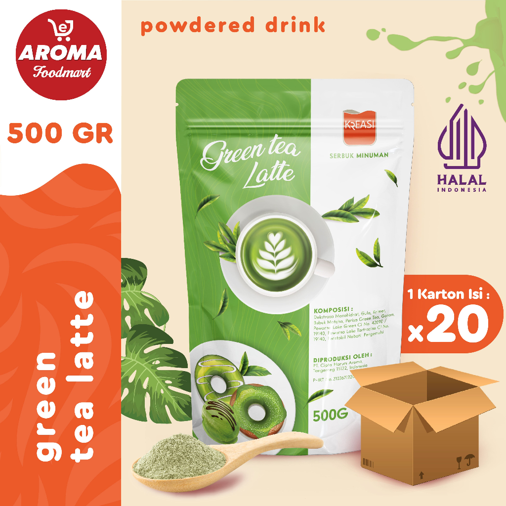 

1 Karton Kreasi Bubuk Green Tea Latte Powder Serbuk Green Tea 500gr