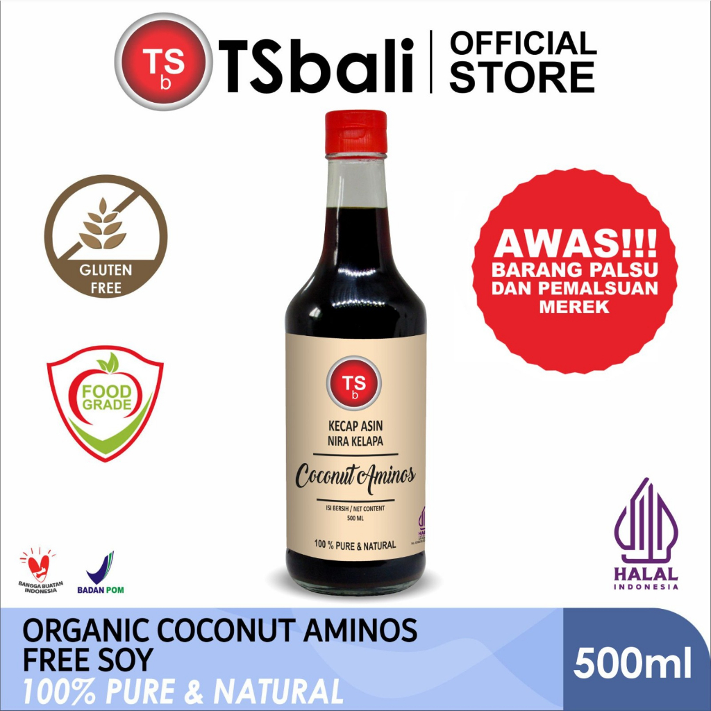 

KECAP ASIN NIRA KELAPA TSBali/ Organic Coconut Aminos Soya Free 500 ML