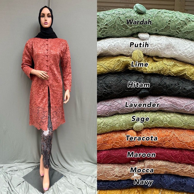 SKS-kebaya tunik kancing depan kebaya brokat tunik brokat kebaya modern/kebaya terlaris