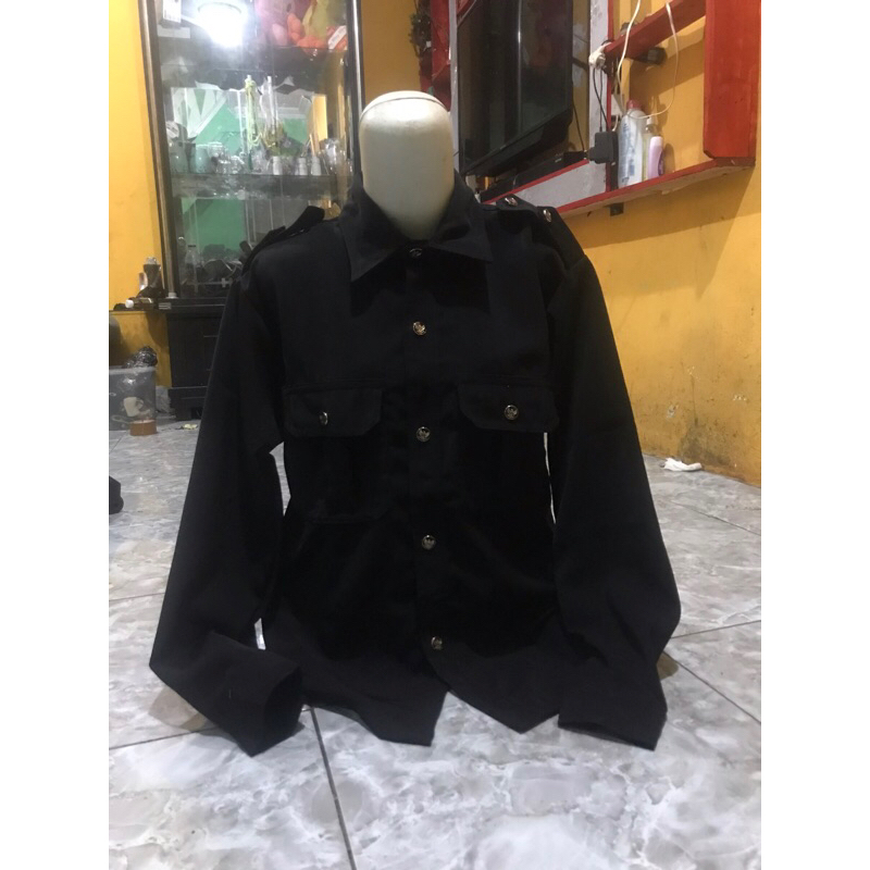 seragam safari baju safari setelan security lengan panjang