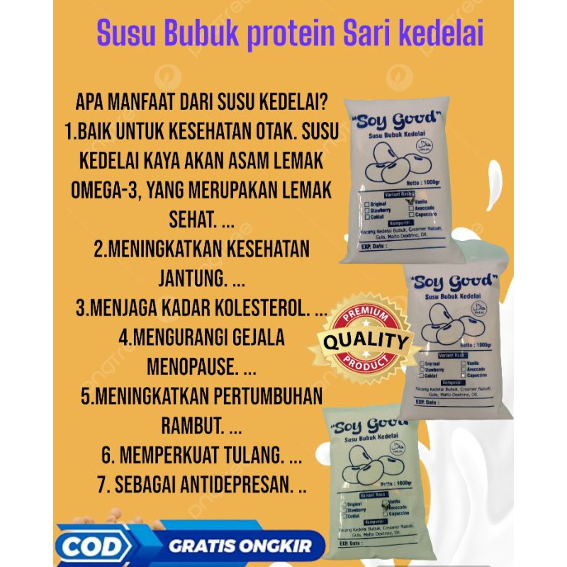 

susu bubuk protein Sari kedelai enak manis gurih dan bergizi netto 1 kg