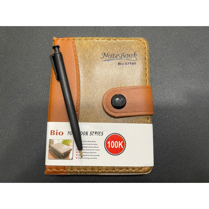 Buku Agenda Kerja Kulit Kancing Plus Pulpen