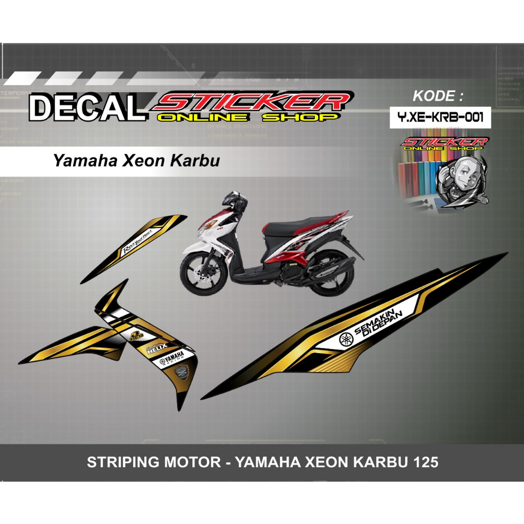STRIPING MOTOR YAMAHA XEON KARBU 125/ DECAL STIKER YAMAHA XEON KARBU