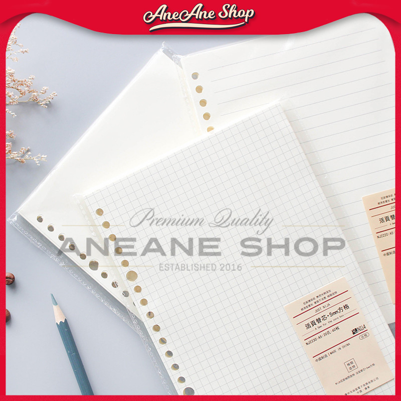 

Loose-Leaf Refill Kertas Binder A5 20 Lubang