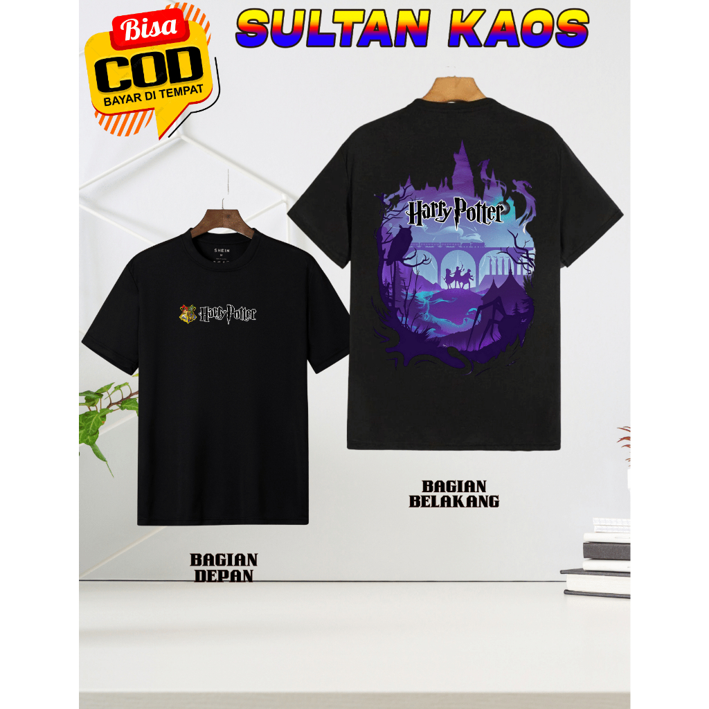 Baju Kaos Harry Potter | Kaos Katun Distro Harry Potter | T-Shirt Unisex Fans Harry Potter| Pakaian 