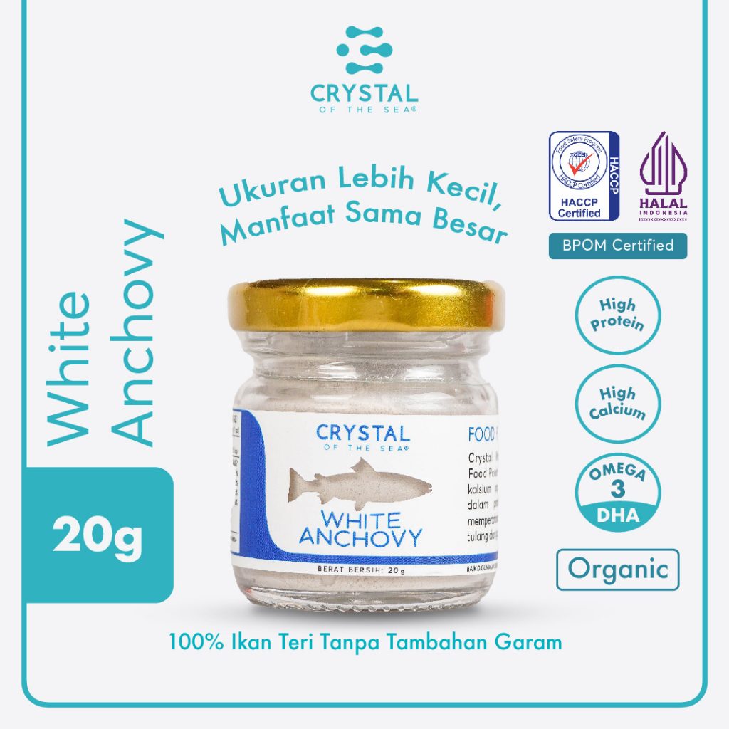 

Crystal of the Sea | White Anchovy Powder (20GR) / Bubuk Ikan Teri Nasi / Whitebait - Bumbu Kaldu MPASI NON MSG