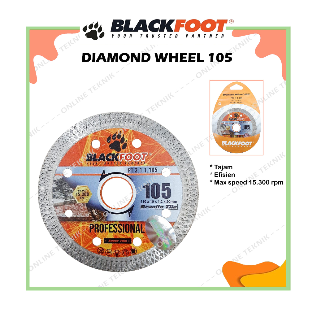 Blackfoot DW 105 Diamond Wheel atau Mata Potong Keramik Merk BLACKFOOT 105