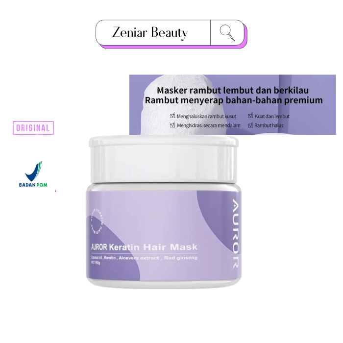 Original Auror Keratin Hair Mask BPOM / Keratin Hair Treatment Rambut Lurus Melembutkan Dan Memperba