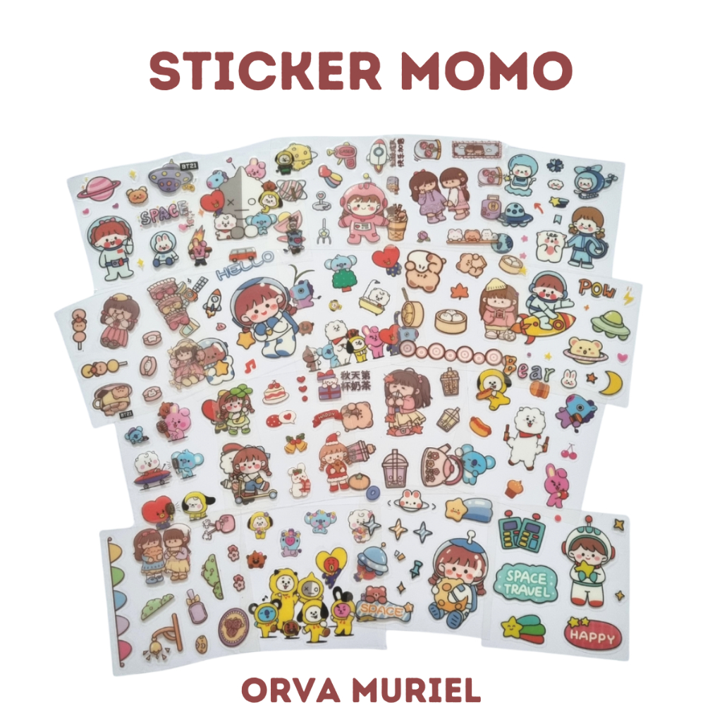 

ORVMRL - Sticker MOMO BT21 Space Travel Cute Girl Aesthetic