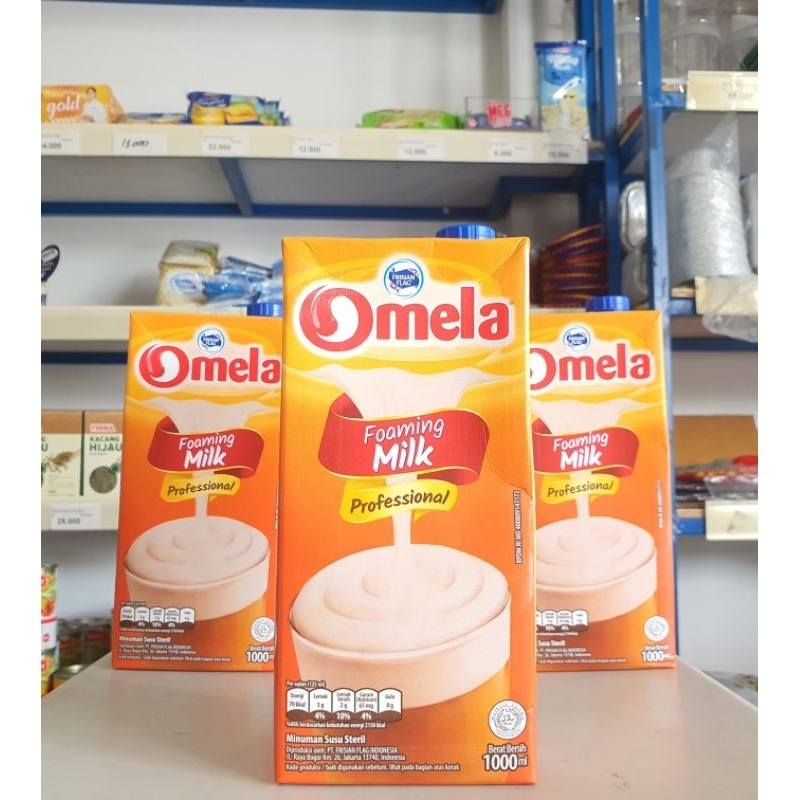 

Susu Omela Foaming Milk 1Liter / Susu UHT Omela 1Liter / Susu UHT Fullcream Omela 1Liter