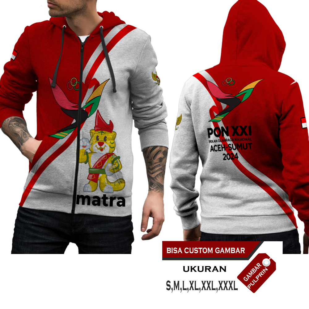 Jual Jaket Hoodie Sweater Pria PON XXI ACEH-SUMUT 2024