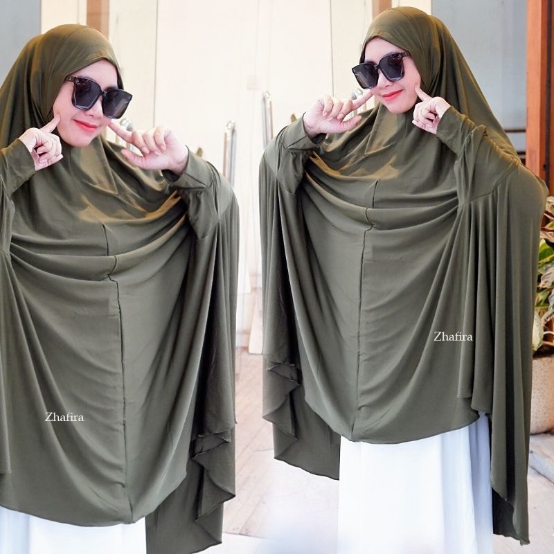 Almira Lengan Jersey / antem dagu jumbo / hijab dagu / hijab lengan / bergo jumbo