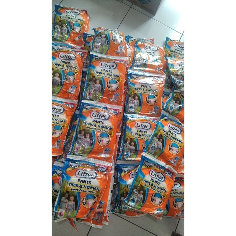 lifree pants lifree popok celana dewasa M, L, XL, XXL paket 5 sachet