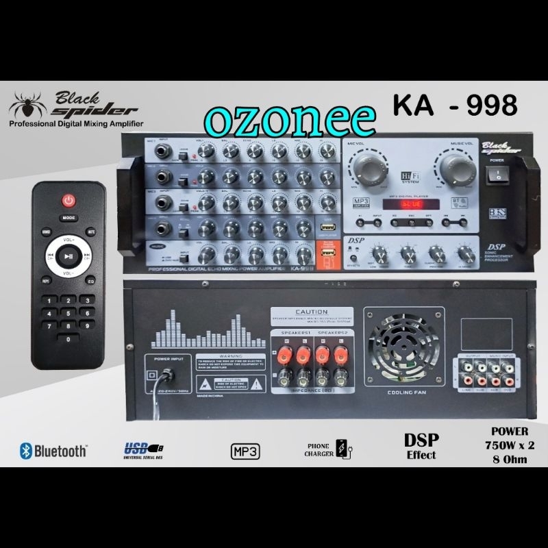 Amplifier Black Spider KA 998 Ampli Black Spider KA998 Original