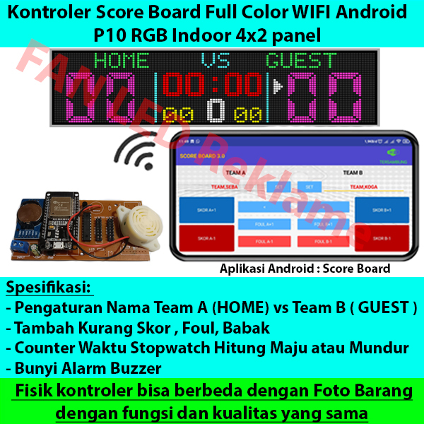 Kontroler Papan skor digital score board led skoring Basket Futsal WIFI