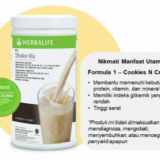 LEPAS LABEL SEMUA - HERBALIFE HERBALIF SHAKE DIET SUSU MIX F1 COOKIES N CREAM COOKIES & CREAM