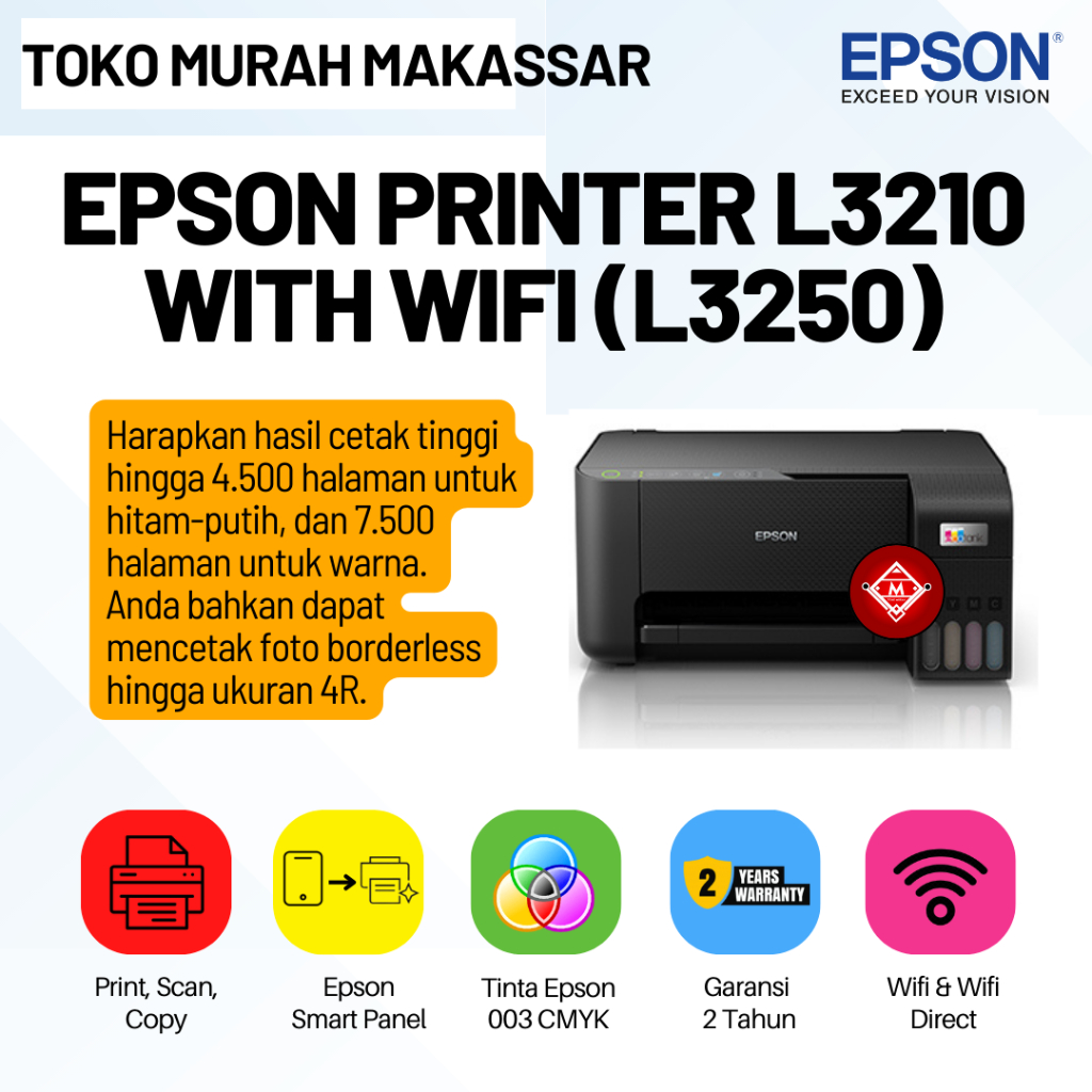 EPSON PRINTER L3210 WITH WIFI (L3250) / PRINTER EPSON L3210 WITH WIFI (L3250)