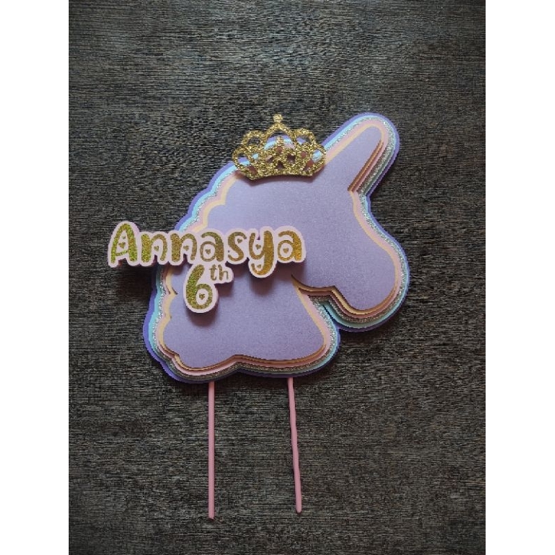 Custom Cake Topper Unicorn Rainbow