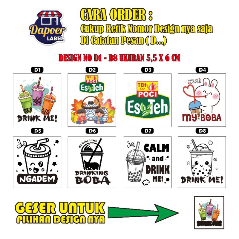 

Stiker Label Cup Minuman Universal, Stiker Transparan, Stiker Cup,