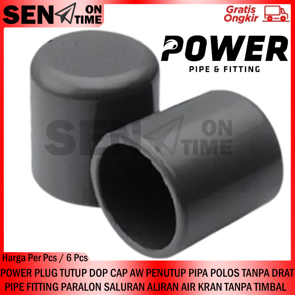 DOP CAP PENUTUP PIPA PVC AW 4” TUTUP POLOS TANPA DRAT 6 PCS DERAT DOF PARALON PRALON PERALON FITTING