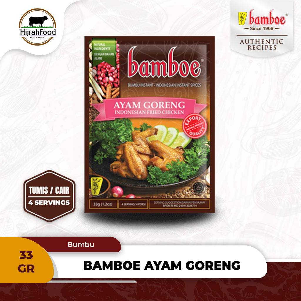 

Bamboe Bumbu Ayam Goreng Spice Mix Indonesian Fried Chicken Rempah Asli 33gr