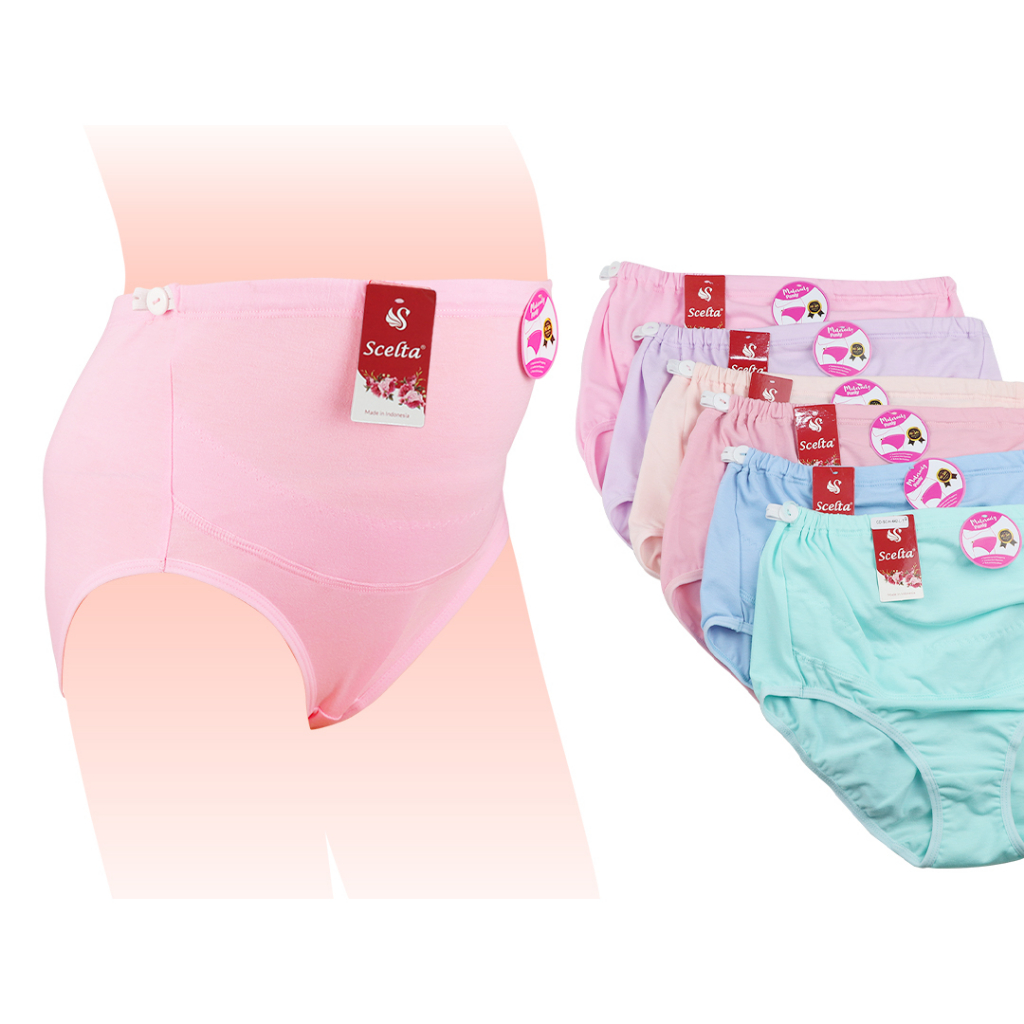 Scelta - Celana Dalam Hamil Polos Penutup Perut Karet Kancing Besar Jumbo Cd Sc H 442