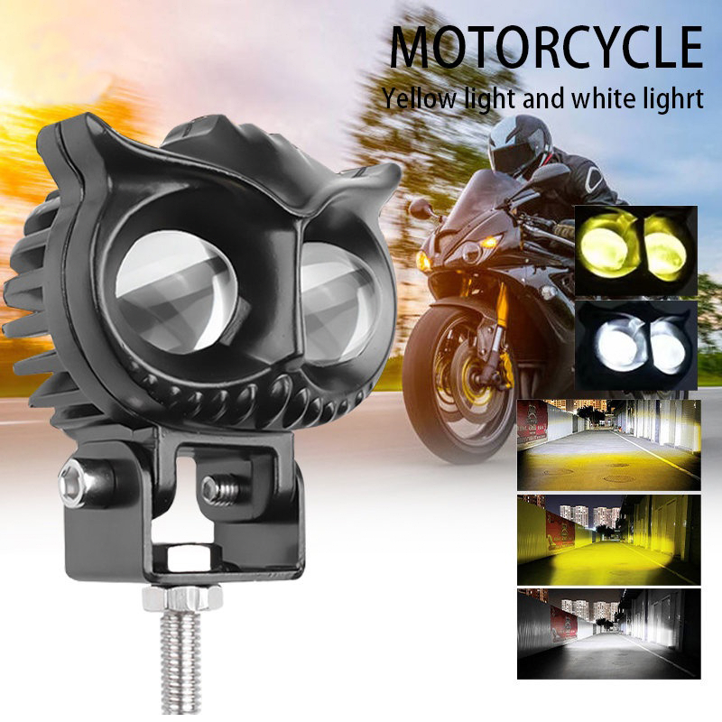 Lampu Tembak Motor Mobil/ Lampu Sorot Led/Lampu Tembak Laser LED D2 Owl 2 Warna Putih Kuning