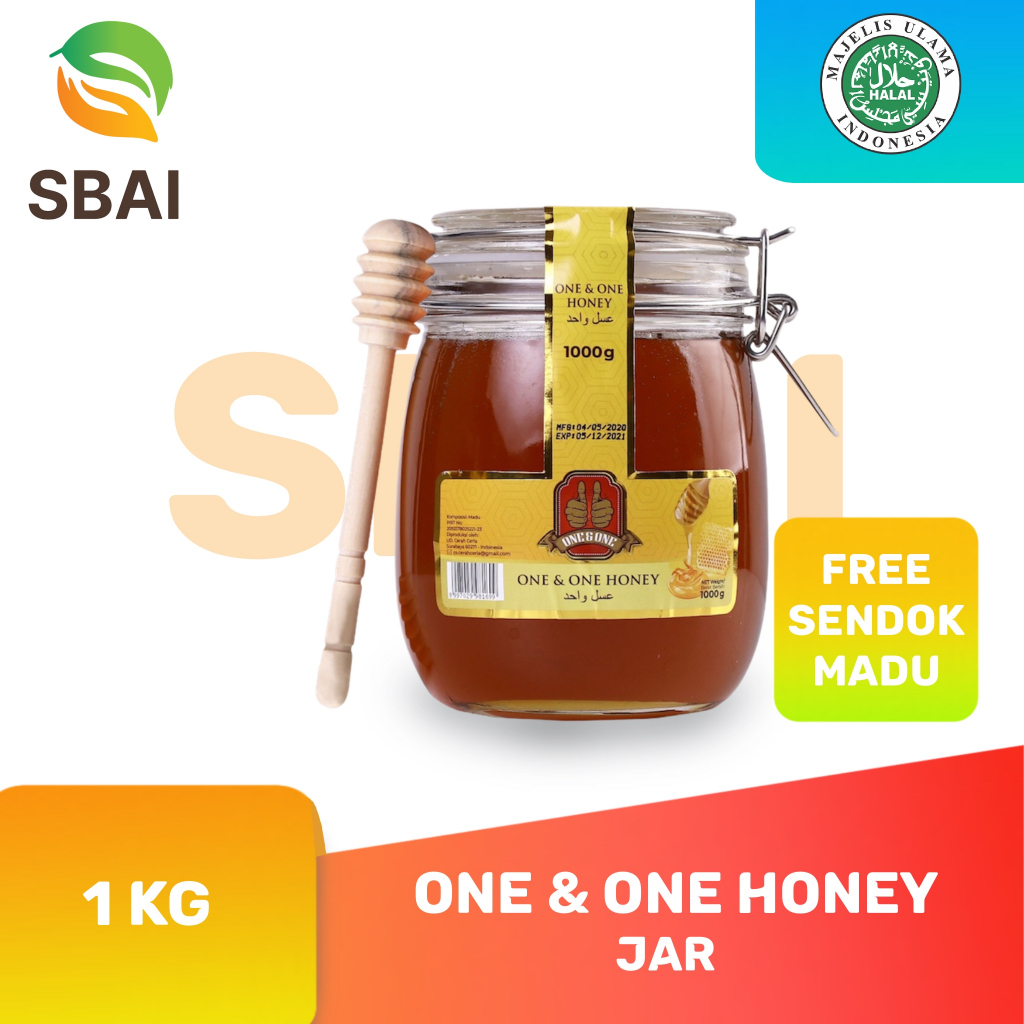 

One & One Madu / Madu Murni / Madu Asli 1 kg FREE Sendok Kayu