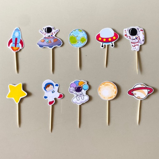 CUPCAKE TOPPER ASTRONOT / TOPPER CUPCAKE ASTRONOT / CAKE TOPPER ASTRONOT / HIASAN KUE HAPPY BIRTHDAY