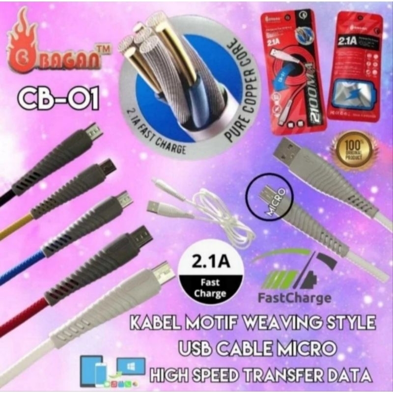 CB01 KABEL BAGAN Kabel Cas Kabel Data CB-01 MICRO USB