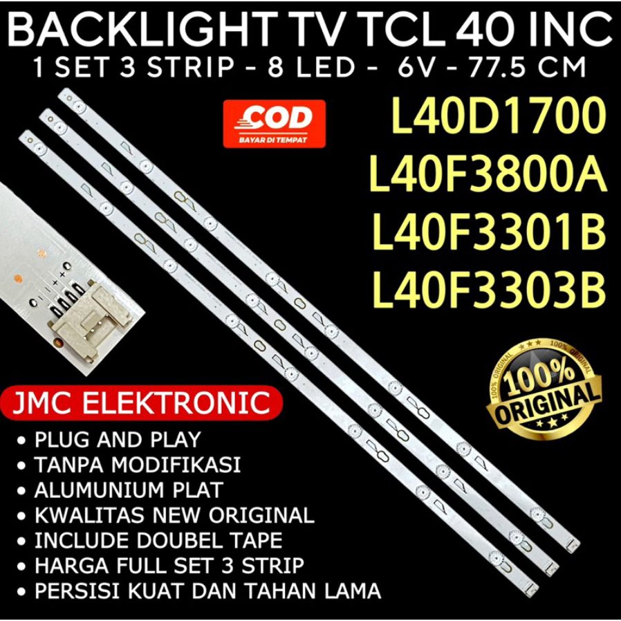 BACKLIGHT TV LED TCL 40 INCH L40D1700 L40F3800A L40F3301B L40F3303B 40D1700 40F3800A 40F3301B 40F330