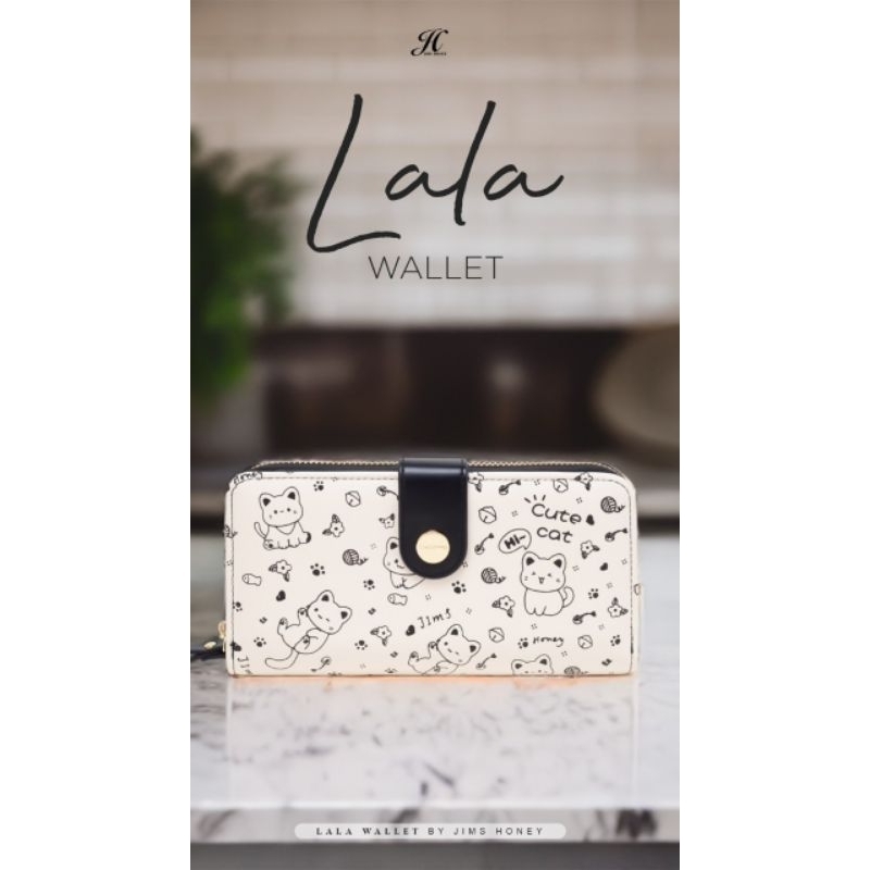 LALA WALLET JIMS HONEY DOMPET PANJANG MOTIF CAT CUTE (KUCING GEMOY)