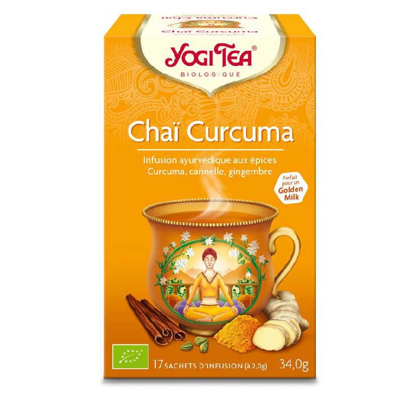 

Yogi Tea Organic Chai Curcuma / Turmeric Chai Ayurvedic Blend 17 x 2 Gram