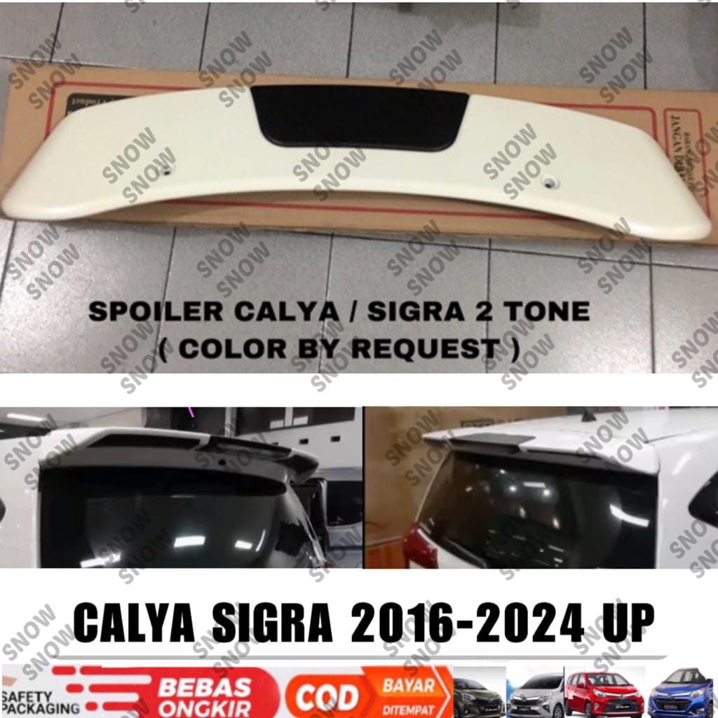 Spoiler Belakang Calya Sigra 2016 2023 2024 2025 up Two Tone Warna body Lampu
