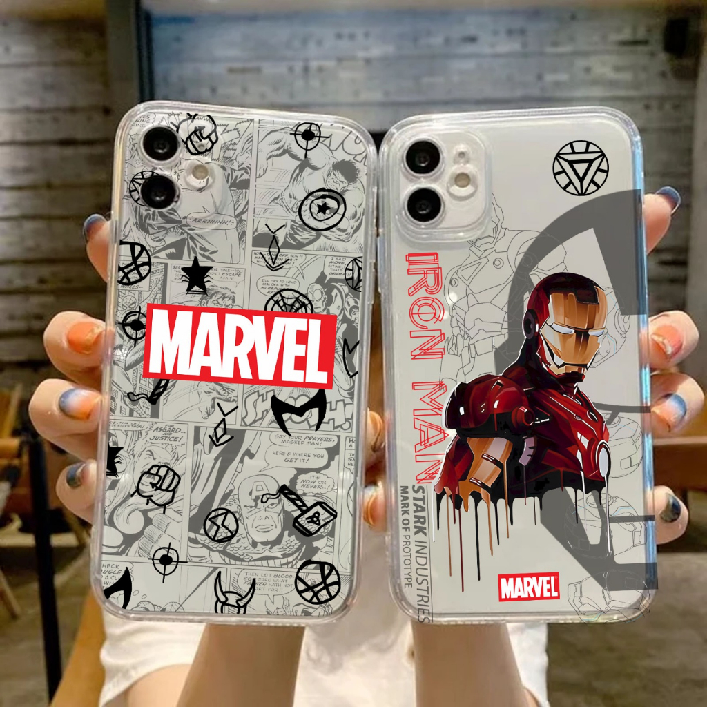 #1537 Case Clear Bening Protec Camera Marvel for iphone 11 pro max 12 pro max 13 pro max 14 pro max 