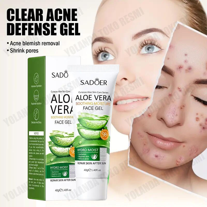 Sadoer Aloe Vera Soothing Gel Scrub 99% Exfoliator Anti Aging ORIGINAL / Aloe Vera Gel Pelembab Waja