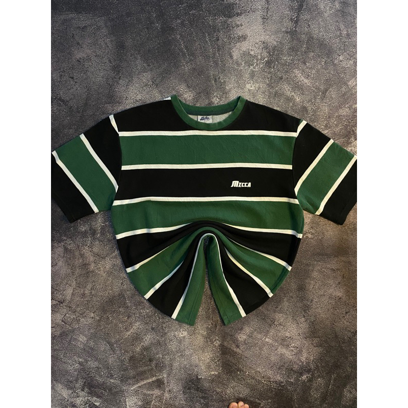 Stripe Tee Tshirt MXCCA Gren Black White Color