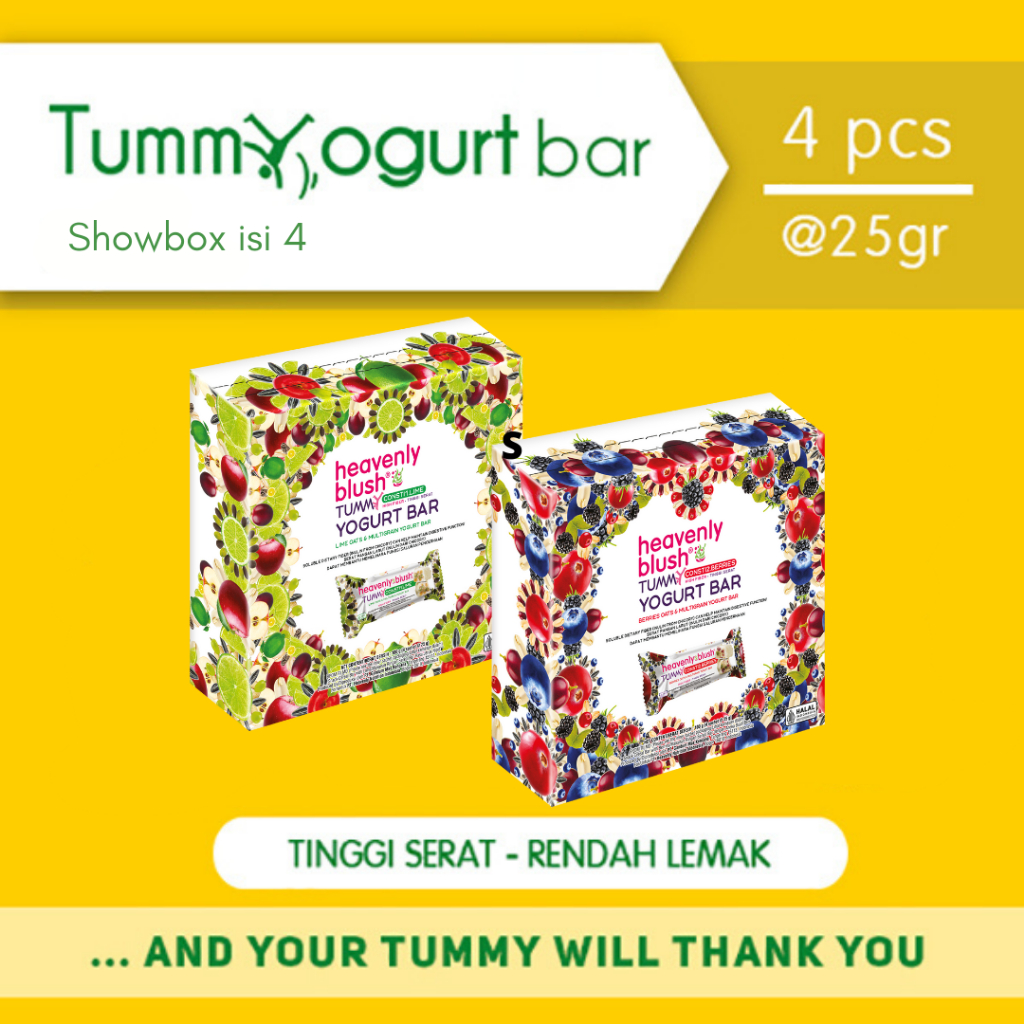 

Heavenly Blush Tummy Yoghurt Bar Showbox isi 4 pcs [25gr x 4pcs]