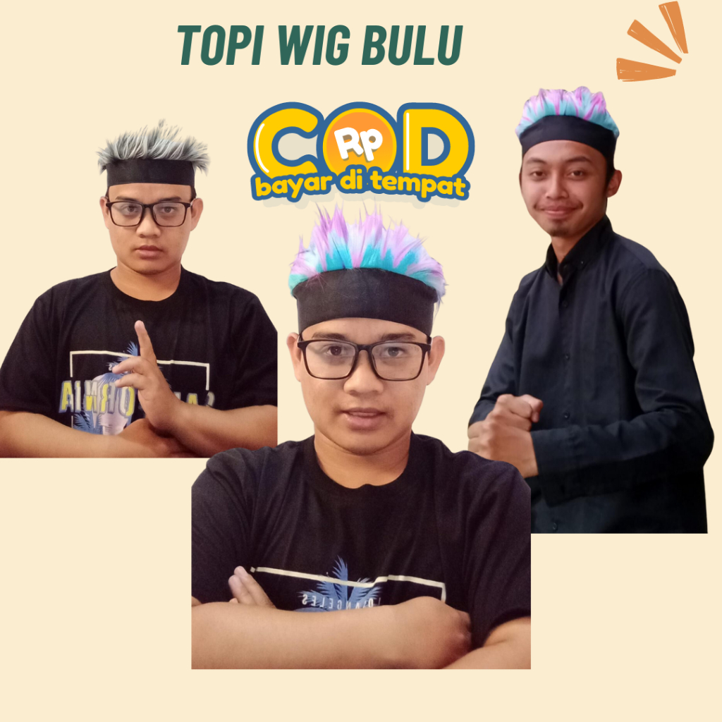 Topi wig Rambut lembut/ wig rambut/ topi naruto/ kupluk rambut