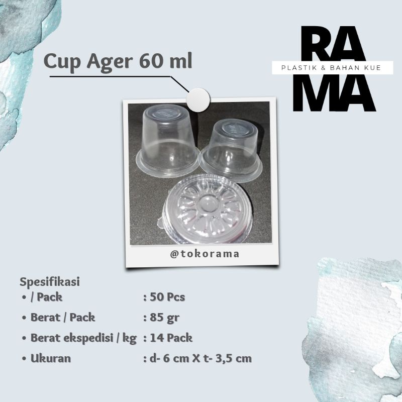 Cup Jelly Agar Puding 50 pcs + Tutup / Cup Plastik Puding / Cup Ager