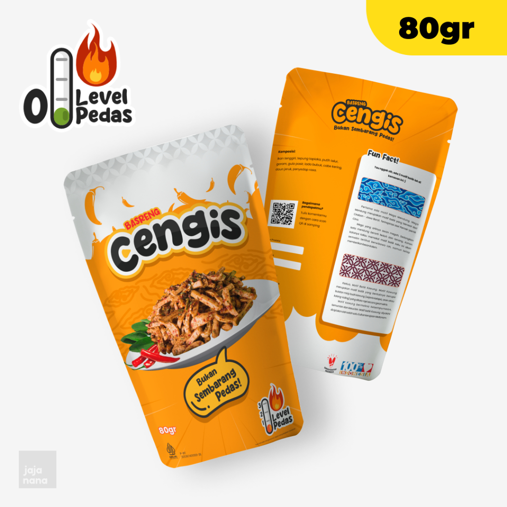 

Basreng Pedas Daun Jeruk Camilan Bakso Goreng Pedas 80gr BASRENG CENGIS Rasa Original - LEVEL 0