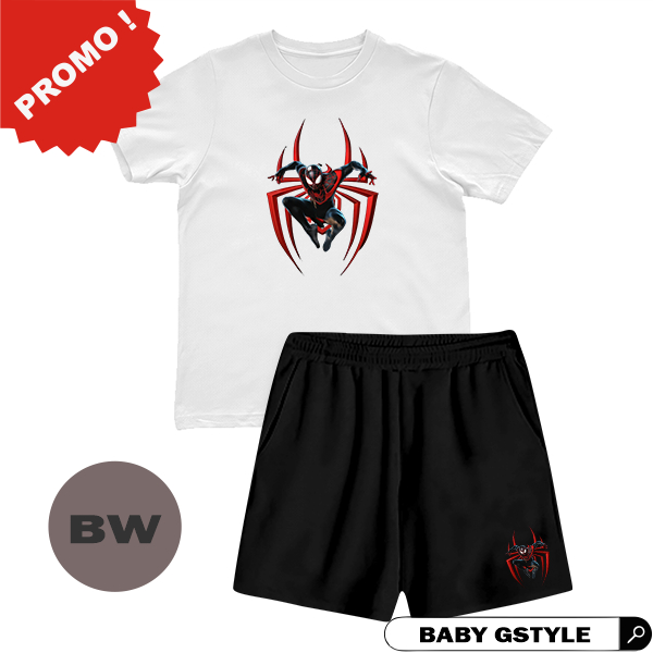 BYKID Setelan anak Spiderman / Setelan anak laki-laki gambar spiderman / Baju anak spiderman / Kaos 