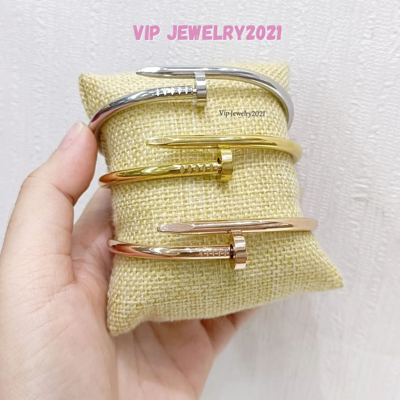 Gelang Bangle Paku Polos Tanpa Mata Anti Karat Titanium Asli Tidak Luntur